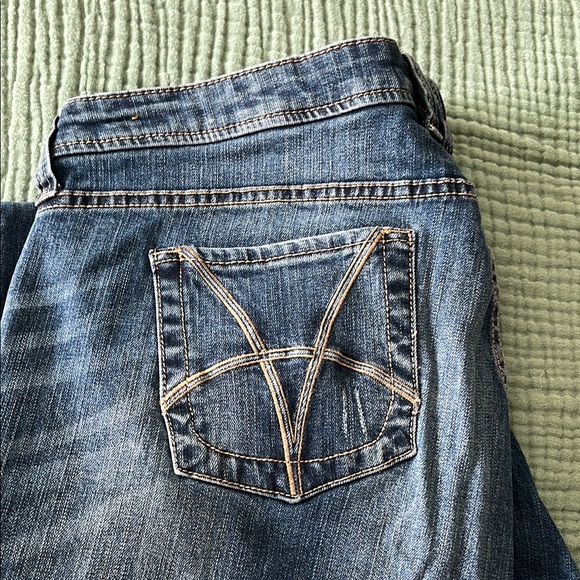 Blue Denim Jeans with Contrast Stitching KUT Katie slim Boyfriend Plus 18w - Picture 6 of 6